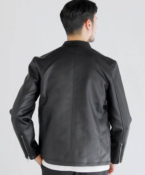 Buyer's Select/PU合皮シングルライダースジャケット