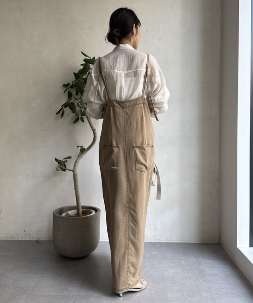 DouDou(ドゥドゥ)の「【WEB限定】切替バンドカラーシャツ(シャツ/ブラウス・レディース・ブラック/グリーン/アイボリー・FREE)」の8枚目の写真