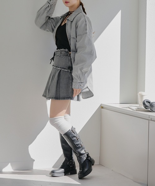 APPORTE PAR LES MARCHES(アポルテパーレマルシェ)の「【MARCHES】【優秀羽織アイテム】デニムZIPブルゾン(デニムジャケット・レディース・ブルー系その他/ブラック系その他・FREE)」の13枚目の写真