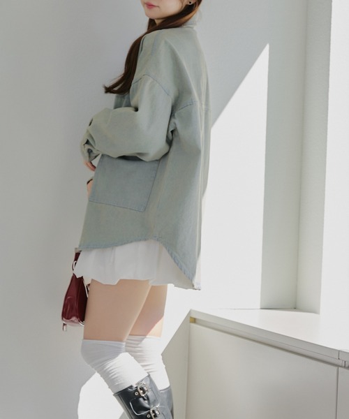 APPORTE PAR LES MARCHES(アポルテパーレマルシェ)の「【MARCHES】【優秀羽織アイテム】デニムZIPブルゾン(デニムジャケット・レディース・ブルー系その他/ブラック系その他・FREE)」の5枚目の写真