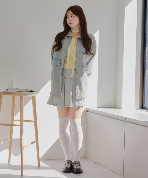 APPORTE PAR LES MARCHES(アポルテパーレマルシェ)の「【MARCHES】【優秀羽織アイテム】デニムZIPブルゾン(デニムジャケット・レディース・ブルー系その他/ブラック系その他・FREE)」の7枚目の写真