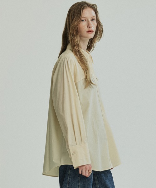 PUBLIC TOKYO（パブリックトウキョウ）の「クラフトステッチオーバーシャツ（シャツ/ブラウス・レディース・ピンク/ブルー/ライトイエロー・FREE）」の19枚目の写真