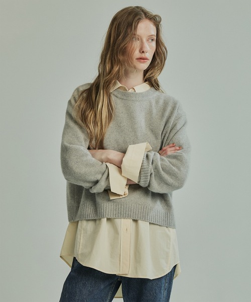 PUBLIC TOKYO（パブリックトウキョウ）の「クラフトステッチオーバーシャツ（シャツ/ブラウス・レディース・ピンク/ブルー/ライトイエロー・FREE）」の7枚目の写真