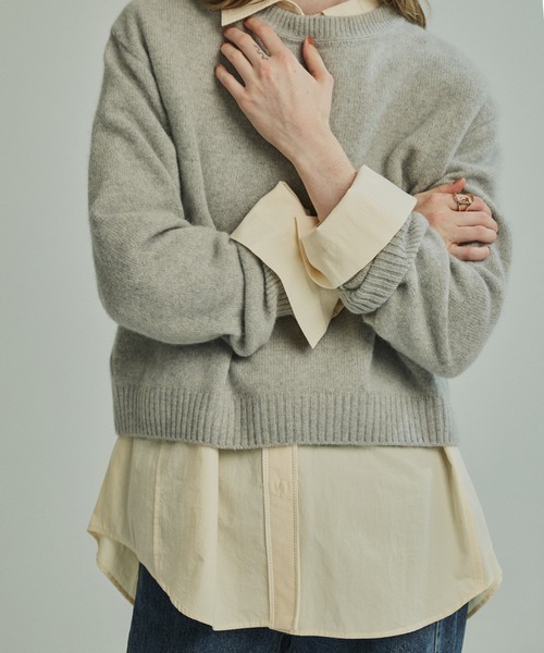 PUBLIC TOKYO（パブリックトウキョウ）の「クラフトステッチオーバーシャツ（シャツ/ブラウス・レディース・ピンク/ブルー/ライトイエロー・FREE）」の8枚目の写真