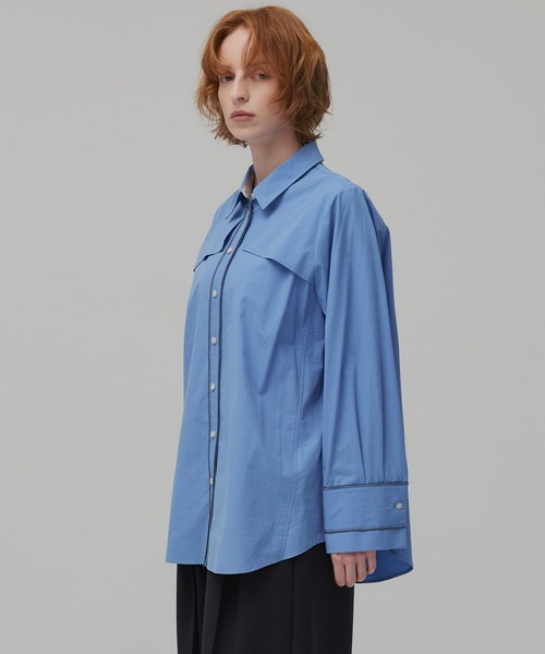 PUBLIC TOKYO（パブリックトウキョウ）の「クラフトステッチオーバーシャツ（シャツ/ブラウス・レディース・ピンク/ブルー/ライトイエロー・FREE）」の21枚目の写真