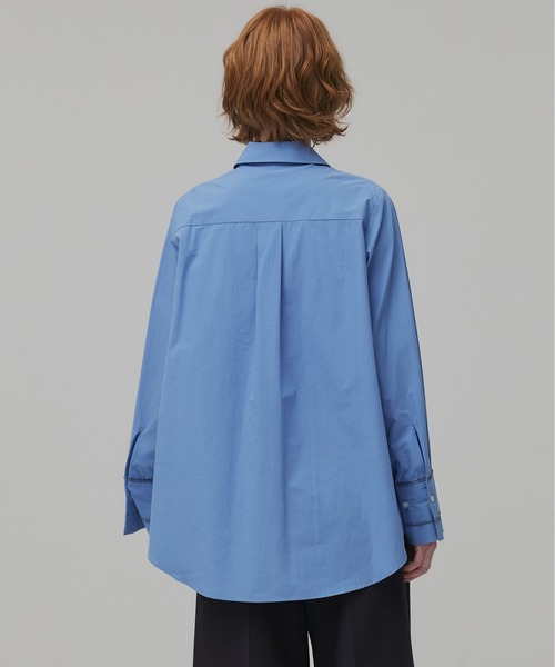 PUBLIC TOKYO（パブリックトウキョウ）の「クラフトステッチオーバーシャツ（シャツ/ブラウス・レディース・ピンク/ブルー/ライトイエロー・FREE）」の4枚目の写真