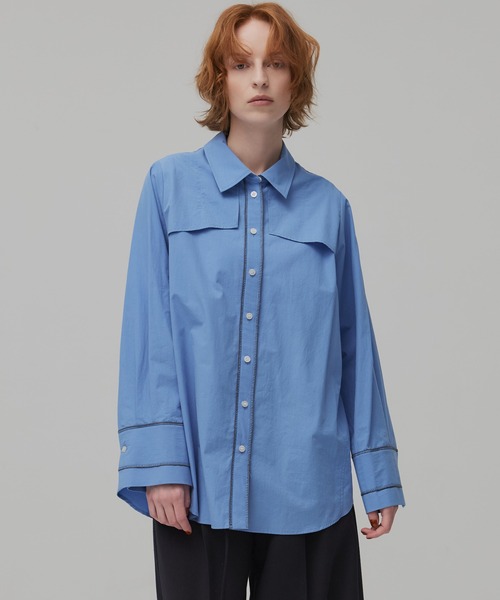 PUBLIC TOKYO（パブリックトウキョウ）の「クラフトステッチオーバーシャツ（シャツ/ブラウス・レディース・ピンク/ブルー/ライトイエロー・FREE）」の20枚目の写真