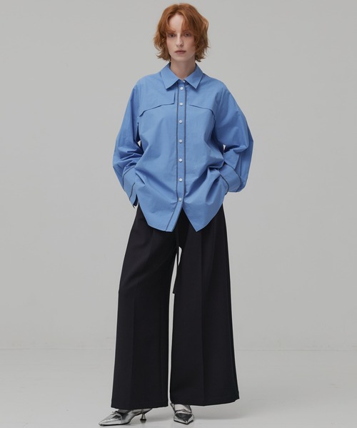 PUBLIC TOKYO（パブリックトウキョウ）の「クラフトステッチオーバーシャツ（シャツ/ブラウス・レディース・ピンク/ブルー/ライトイエロー・FREE）」の10枚目の写真