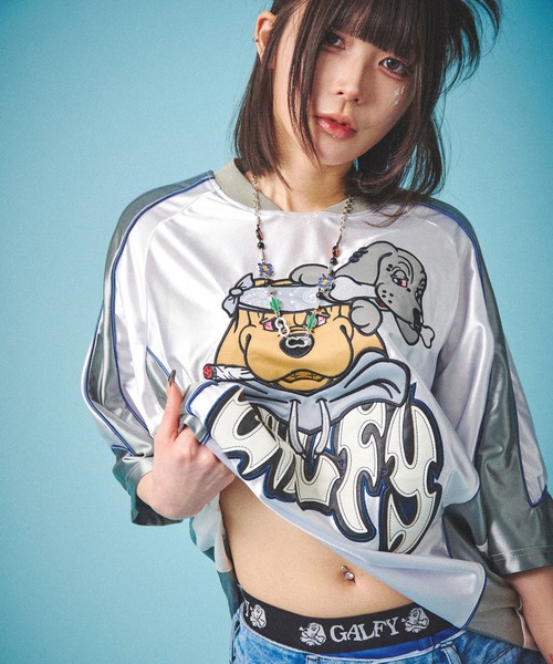 GALFY(ガルフィー)の「GALFY-闇に争いしサイバーTee(Tシャツ/カットソー・メンズ・シルバー/ブラック/ホワイト・L/XL)」の2枚目の写真