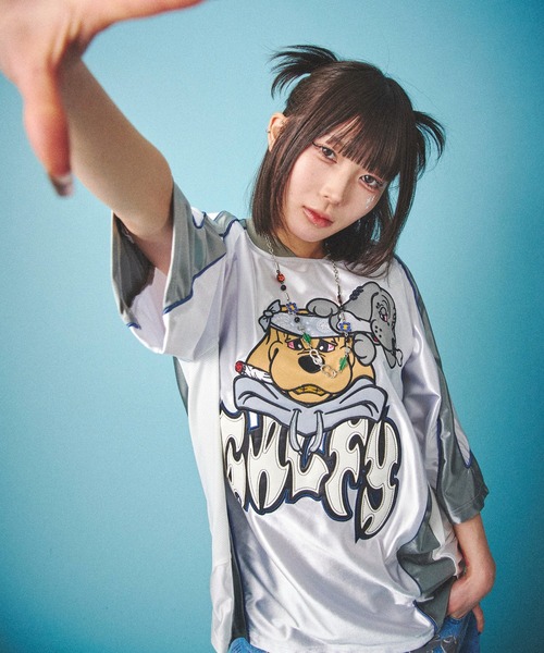 GALFY(ガルフィー)の「GALFY-闇に争いしサイバーTee(Tシャツ/カットソー・メンズ・シルバー/ブラック/ホワイト・L/XL)」の4枚目の写真