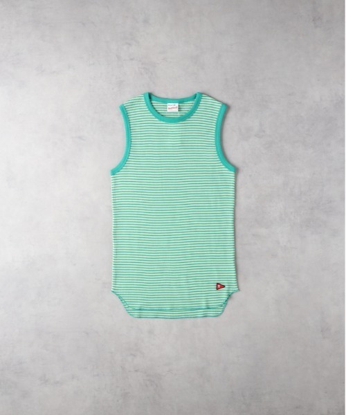 Right-on（ライトオン）の「【Healthknit】ボーダーワッフルスリーブ（タンクトップ・レディース・ブルー/ブラウン/グリーン・M/L）」の3枚目の写真