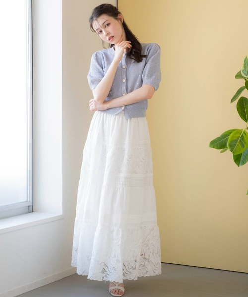 NOELA（ノエラ）の「スパンコールニットカーデ（カーディガン/ボレロ・レディース・オフホワイト/サックスブルー/ブラウン/ピンク・フリー）」の21枚目の写真