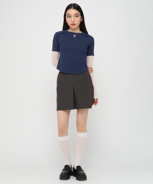 AMESWORLDWIDE（アメスワールドワイド）の「AMES WORLDWIDE／レースブロックロングスリーブ（Tシャツ/カットソー・レディース・クリーム/ブルー/ブラック・FREE）」の10枚目の写真