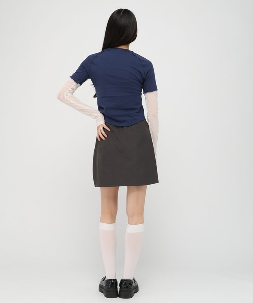 AMESWORLDWIDE（アメスワールドワイド）の「AMES WORLDWIDE／レースブロックロングスリーブ（Tシャツ/カットソー・レディース・クリーム/ブルー/ブラック・FREE）」の12枚目の写真