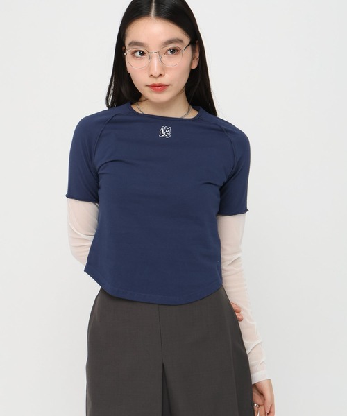 AMESWORLDWIDE（アメスワールドワイド）の「AMES WORLDWIDE／レースブロックロングスリーブ（Tシャツ/カットソー・レディース・クリーム/ブルー/ブラック・FREE）」の14枚目の写真