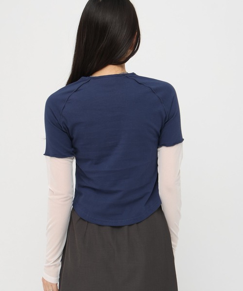 AMESWORLDWIDE（アメスワールドワイド）の「AMES WORLDWIDE／レースブロックロングスリーブ（Tシャツ/カットソー・レディース・クリーム/ブルー/ブラック・FREE）」の15枚目の写真