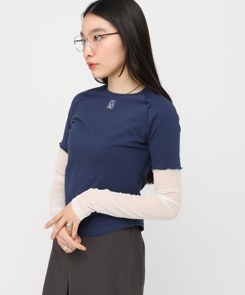 AMESWORLDWIDE（アメスワールドワイド）の「AMES WORLDWIDE／レースブロックロングスリーブ（Tシャツ/カットソー・レディース・クリーム/ブルー/ブラック・FREE）」の16枚目の写真
