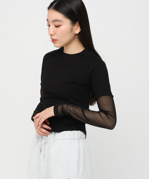 AMESWORLDWIDE（アメスワールドワイド）の「AMES WORLDWIDE／レースブロックロングスリーブ（Tシャツ/カットソー・レディース・クリーム/ブルー/ブラック・FREE）」の21枚目の写真