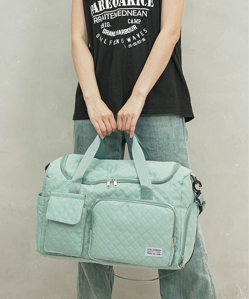 TABI PAL(タビパル)の「アウトポケット ボストンバッグ(ボストンバッグ・レディース・ブラック/サックスブルー/Off White・FREE)」の3枚目の写真