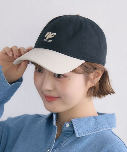 casita(RETRO GIRL)(カシータ)の「バイカラーキャップ(キャップ・レディース・ブラック/オフホワイト・ONE SIZE)」の13枚目の写真