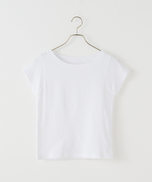 Spick & Span(スピックアンドスパン)の「コンパクトキャップスリーブTEE(Tシャツ/カットソー・レディース・ブラック/ホワイト/ベージュ・FREE)」の2枚目の写真
