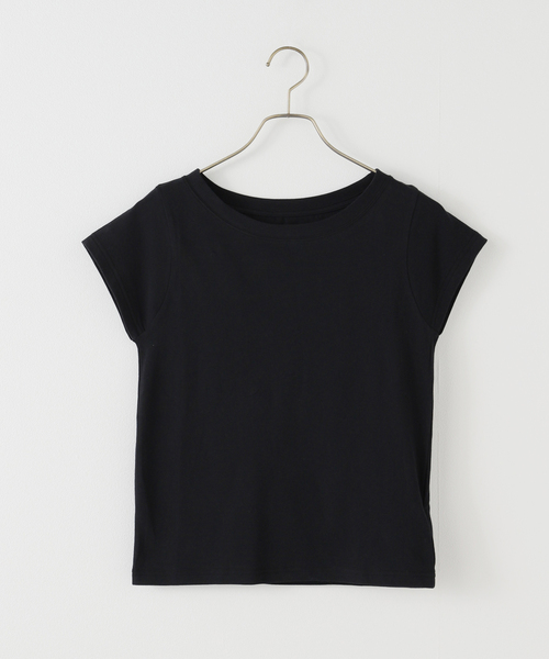 Spick & Span(スピックアンドスパン)の「コンパクトキャップスリーブTEE(Tシャツ/カットソー・レディース・ブラック/ホワイト/ベージュ・FREE)」の1枚目の写真
