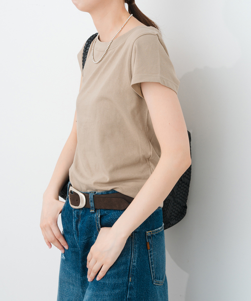 Spick & Span(スピックアンドスパン)の「コンパクトキャップスリーブTEE(Tシャツ/カットソー・レディース・ブラック/ホワイト/ベージュ・FREE)」の18枚目の写真