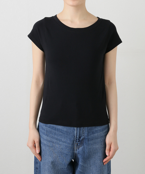 Spick & Span(スピックアンドスパン)の「コンパクトキャップスリーブTEE(Tシャツ/カットソー・レディース・ブラック/ホワイト/ベージュ・FREE)」の11枚目の写真