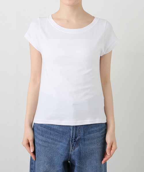 Spick & Span(スピックアンドスパン)の「コンパクトキャップスリーブTEE(Tシャツ/カットソー・レディース・ブラック/ホワイト/ベージュ・FREE)」の15枚目の写真