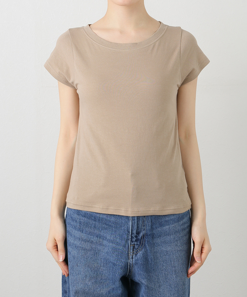 Spick & Span(スピックアンドスパン)の「コンパクトキャップスリーブTEE(Tシャツ/カットソー・レディース・ブラック/ホワイト/ベージュ・FREE)」の16枚目の写真