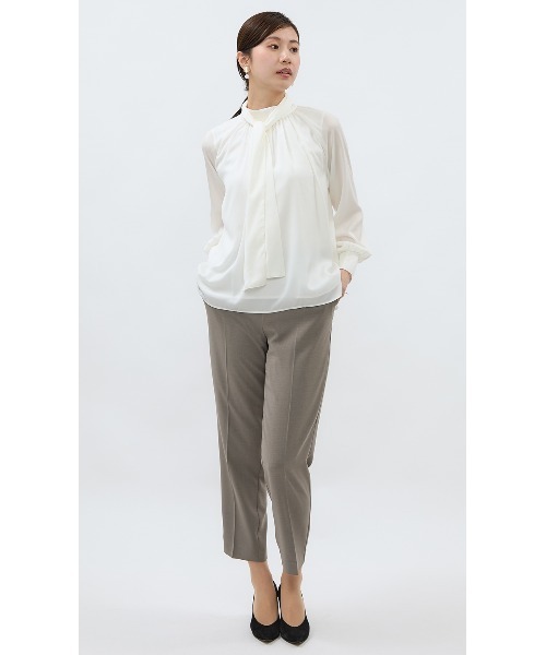 AOYAMA（アオヤマ）の「【時短・カチッと】頼れるセットアップ！着回し力抜群のテーパードパンツ/グレー/ベージュ｜通勤＆オフィス＆入卒＆セレモニー＆オケージョン｜手洗い・ストレッチ・セットアップ着用可｜（その他パンツ・レディース・ベージュ/グレー・LL/S/M/L）」の22枚目の写真