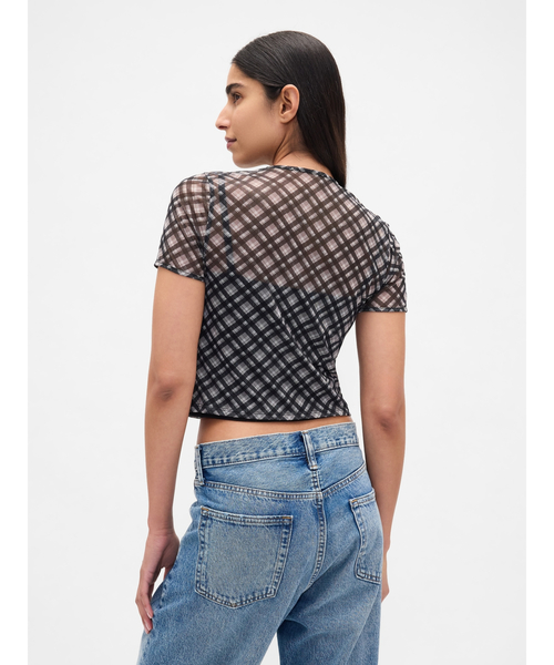 メッシュ クロップドTシャツ（Tシャツ/カットソー）｜GAP