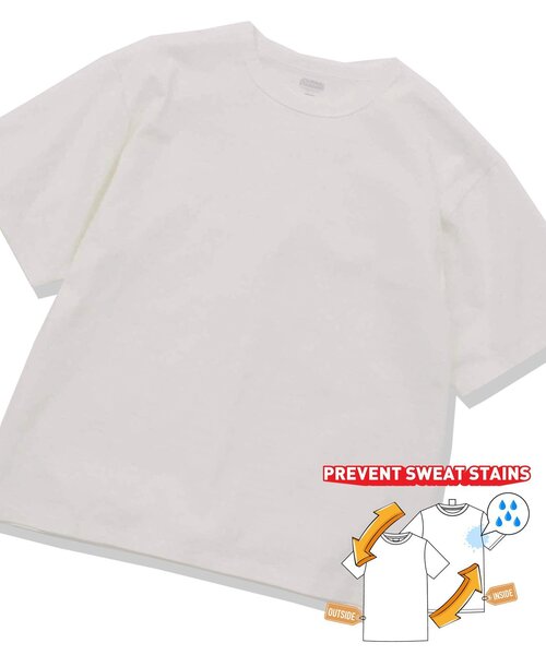 JOURNAL STANDARD（ジャーナルスタンダード）の「US コットン 14S 汗染み 防止 無地Tシャツ（Tシャツ/カットソー・メンズ・ホワイト/ライトグレー/サックスブルー/オレンジ/ホワイト系その他/ブラック系その他・SMALL/MEDIUM/LARGE/X-LARGE）」の2枚目の写真