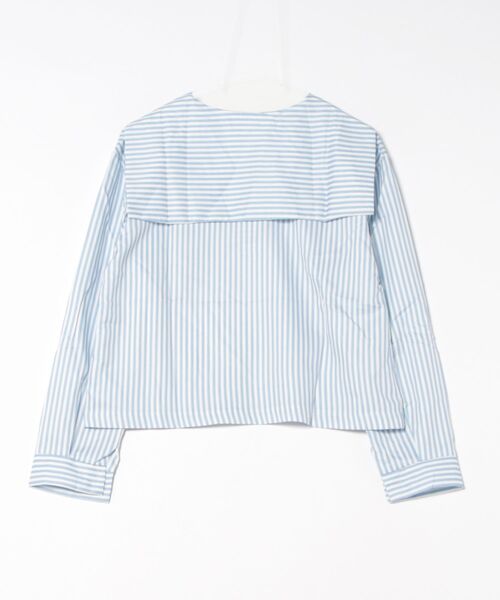 STYLEBLOCK(スタイルブロック)の「ストライプ柄セーラーブラウス(シャツ/ブラウス・レディース・ブルー・M/XL)」の2枚目の写真