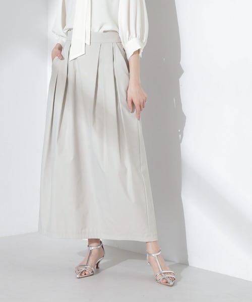 NANO universe（ナノユニバース）の「タックコクーンスカート（スカート・レディース・ブラック/ブルーグレー/ライトベージュ・FREE）」の3枚目の写真