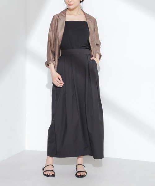 NANO universe（ナノユニバース）の「タックコクーンスカート（スカート・レディース・ブラック/ブルーグレー/ライトベージュ・FREE）」の4枚目の写真