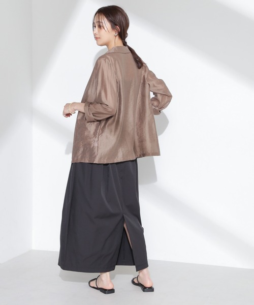 NANO universe（ナノユニバース）の「タックコクーンスカート（スカート・レディース・ブラック/ブルーグレー/ライトベージュ・FREE）」の5枚目の写真