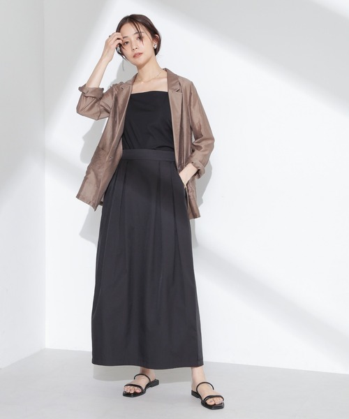 NANO universe（ナノユニバース）の「タックコクーンスカート（スカート・レディース・ブラック/ブルーグレー/ライトベージュ・FREE）」の7枚目の写真