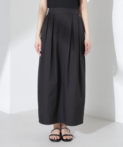 NANO universe（ナノユニバース）の「タックコクーンスカート（スカート・レディース・ブラック/ブルーグレー/ライトベージュ・FREE）」の10枚目の写真