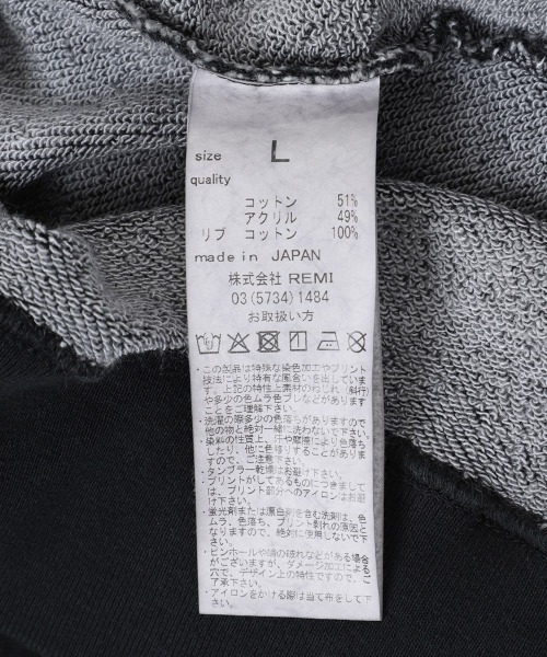 REMI RELIEF NAVY LABEL（レミレリーフネイビーレーベル）の「REMI RELIEF NAVY LABEL / レミレリーフ ネイビーレーベル：綿アクリル裏毛ラグランクルー：RN28369152AK[STD]（スウェット・メンズ・ブラック/オートミール/ネイビー・S/L/M）」の22枚目の写真