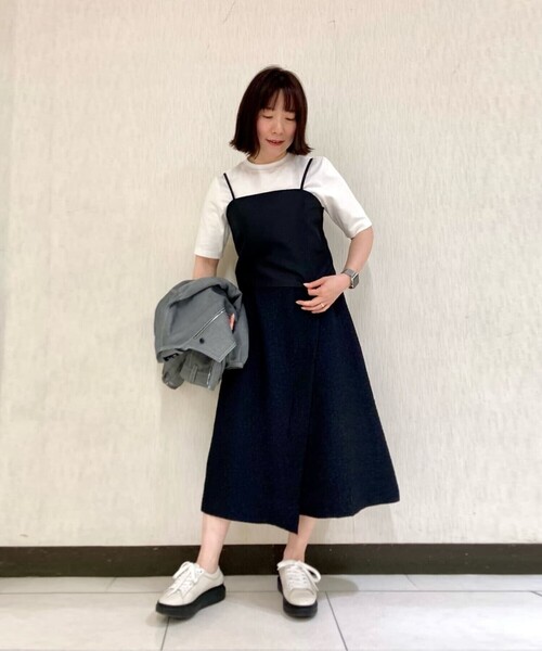 Gabardine K.T(ギャバジンケーティー)の「風通ジャカード 巻き風スカート(スカート・レディース・ブラック/グレー・9号)」の16枚目の写真