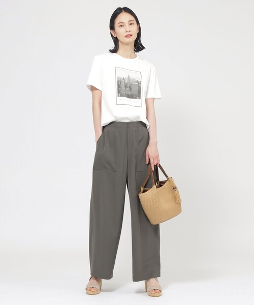 TRANS WORK（トランスワーク）の「【L】【ウォッシャブル】エコダルサテン（その他パンツ・レディース・ベージュ/チャコールグレー・46/44）」の3枚目の写真