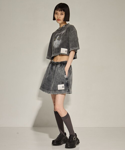 Maison MIHARA YASUHIRO(メゾンミハラヤスヒロ)の「【MIHARA YASUHIRO/ミハラヤスヒロ】BLEACHED SHORTS/ブリーチショートパンツ(その他パンツ・レディース・ブラック・38/36)」の3枚目の写真