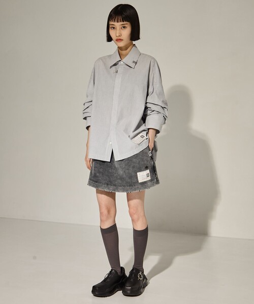 Maison MIHARA YASUHIRO(メゾンミハラヤスヒロ)の「【MIHARA YASUHIRO/ミハラヤスヒロ】BLEACHED SHORTS/ブリーチショートパンツ(その他パンツ・レディース・ブラック・38/36)」の9枚目の写真