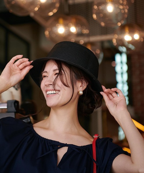 Jines（ジネス）の「バケットハット【Benelli Montacone/ベネリモンタコーネ】（ハット・レディース・グレー/ブラック・フリー）」の3枚目の写真