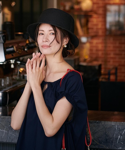 Jines（ジネス）の「バケットハット【Benelli Montacone/ベネリモンタコーネ】（ハット・レディース・グレー/ブラック・フリー）」の6枚目の写真