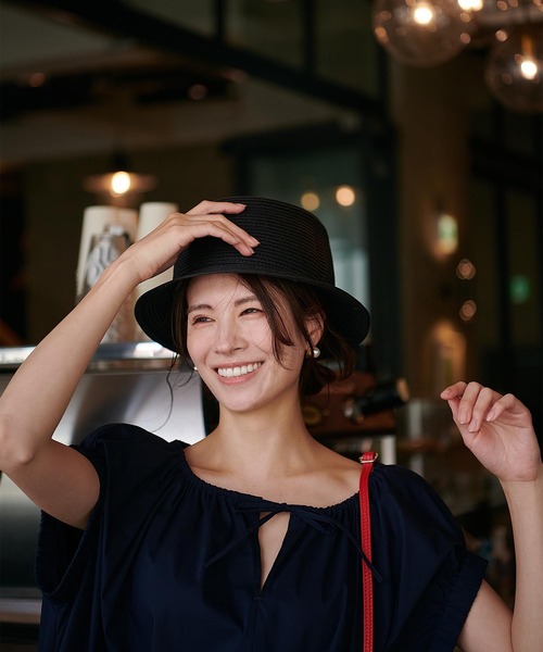 Jines（ジネス）の「バケットハット【Benelli Montacone/ベネリモンタコーネ】（ハット・レディース・グレー/ブラック・フリー）」の7枚目の写真