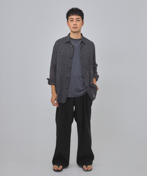 EDIFICE(エディフィス)の「リネン/レーヨン 1プリーツ イージーパンツ(スラックス・メンズ・チャコールグレー/ブラウン/ブルー系その他/ブラック・LARGE/MEDIUM/SMALL)」の12枚目の写真