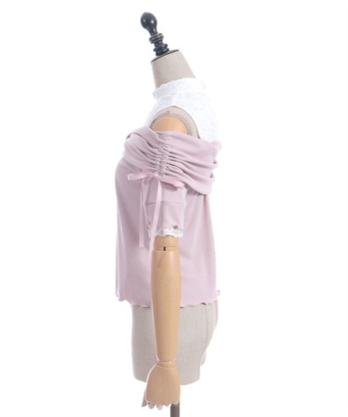 axes femme POETIQUE（アクシーズファムポエティック）の「リボンデザイン肩あきプルオーバー（Tシャツ/カットソー・レディース・サックスブルー/ブラック/ピンク・MEDIUM）」の20枚目の写真