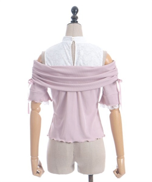 axes femme POETIQUE（アクシーズファムポエティック）の「リボンデザイン肩あきプルオーバー（Tシャツ/カットソー・レディース・サックスブルー/ブラック/ピンク・MEDIUM）」の19枚目の写真